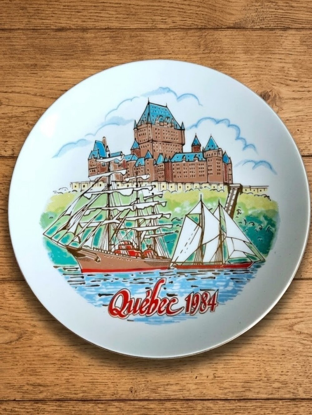 Vintage Quebec 1984 Souvenir Plate Chateau Frontenac Made in Japan Giftcraft